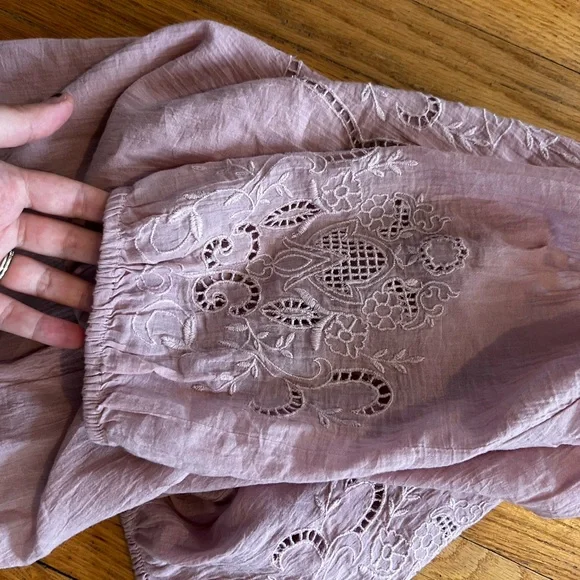 Lucky Brand Light Pink Embroidered Blouse - Picture 4 of 4